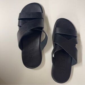 Steve Madden Black Slide Sandals